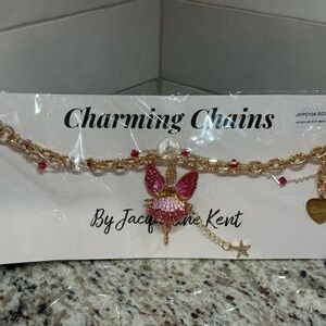 Jacqueline Kent Pink Superstar Angel of Confidence purse or tumbler chain/charm